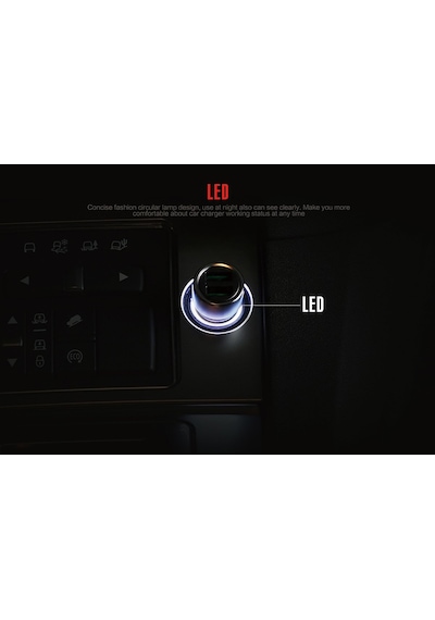 Tsmart Micro Usb Şarj Kablolu 2 Usb Metal Araç Şarj Seti 3.6A