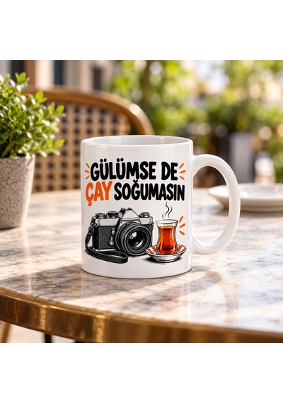 Erdo Ticaret Fotoğraf Sabırsızlığı Tasarımlı Porselen Kupa - Model 823 Erdotıca