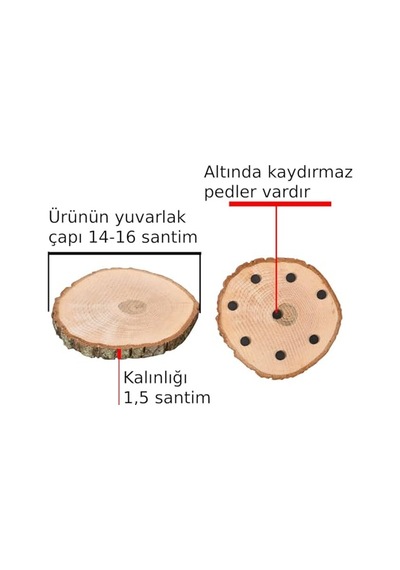 Ahşap Tencere Çaydanlık Alltlığı Çap 14-16 Cm Diğer