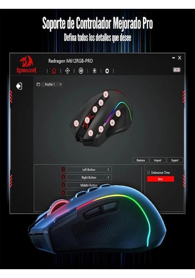 Predator Pro M612 Kablosuz Fare 8000 Dpi Siyah M612rgb-pro M612rgb-pro