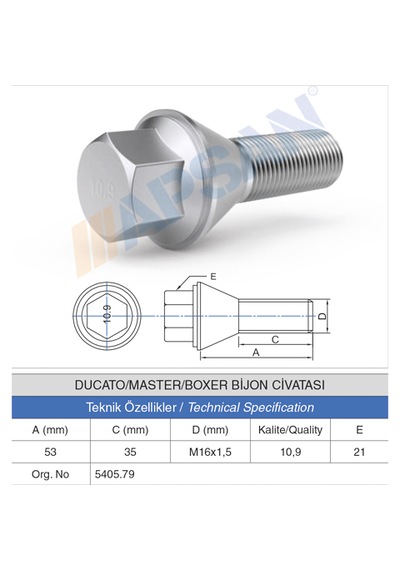 20 Adet Ducato/master/boxer Bijon Civatası
