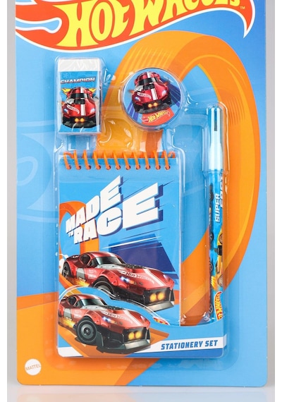 Hot Wheels Lisanslı Not Defteri, Gömme Kurşun Kalem, Silgi Ve Kalemtraş Seti, Turuncu