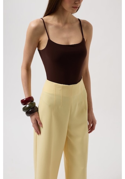 Meleners İp Askılı Bodysuit Kahverengi