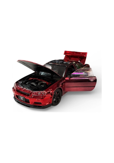 Hobbiez World 1/24 Nissan Gtr R34 - Metallick Red/black