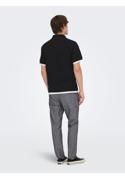 Only & Sons Ben Erkek Siyah Polo Tişört 22035825-b