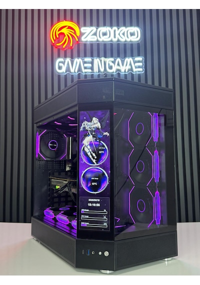 Zoko Tank Siyah 12,6 Lcd Ekranlı 7x12cm Argb Fanlı Kumandalı Akvaryum Kasa