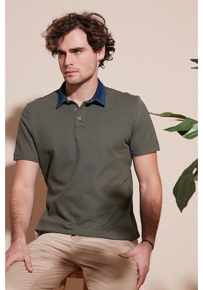 Buratti % 100 Pamuk Düğmeli Regular Fit Erkek Polo Yaka T Shirt 5902134 Haki