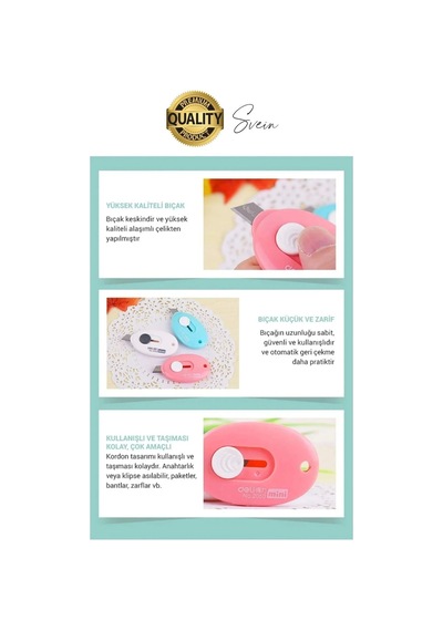 Çok Amaçlı Taşınabilir Cep Ve Çanta Mini Falçata Maket Bıçağı Ultra Keskin Anahtarlıklı Çelik