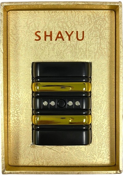 Shayu Pürmüzlü Çakmak Füme Sarı Zirkon Taşlı Füme - Sarı