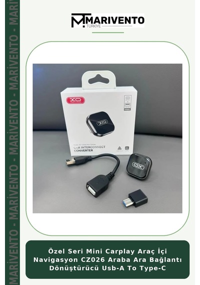 Özel Seri Mini Carplay Araç İçi Navigasyon Cz026 Araba Ara Bağlantı Dönüştürücü Usb-a To Type-c