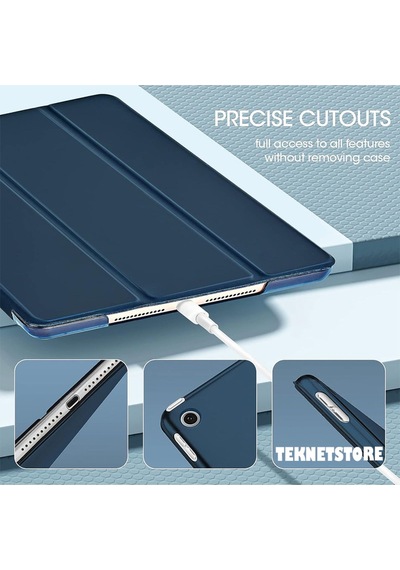 Apple Uyumlu iPad  5. 6. Nesil 2017 2018 9.7" Inc Kılıf Smart Cover Katlanabilir Standlı Akıllı Kapak Lacivert
