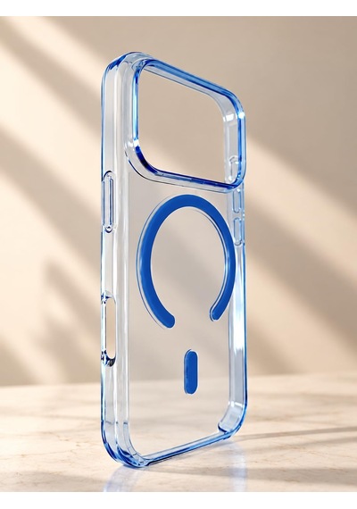 Premium Tpu Şeffaf Mavi Kılıf İphone 18 Pro İle Uyumlu-magsafe