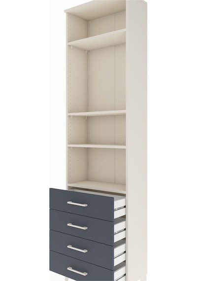 Arges Dolap 4 Raflı 4 Çekmeceli 60x30x221 Aytaşı-antrasit Aytaşı