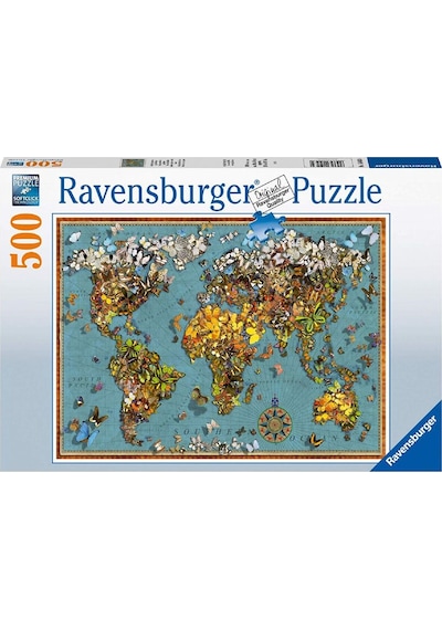 Ravensburger 500 Parça Kelebeklerle Dünya Haritası Puzzle