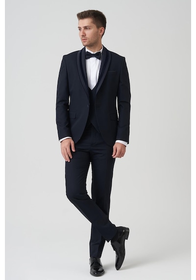 White Stone Chicago D2403 Slim Fit 6 Drop Damatlık Takım Elbise Lacivert - Laci Lacivert