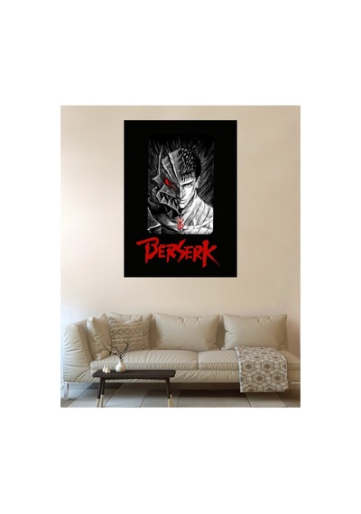 Anime Berserk Black And White Desenli Tasarım Duvar Halısı