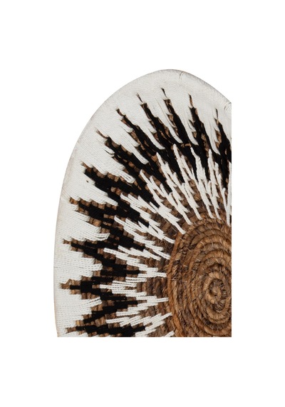 Bohem Hasır Yuvarlak Duvar Dekoru Bambu Ve Makrome İle Yapılan Duvar Süsü 50 Cm X 50 Cm-76
