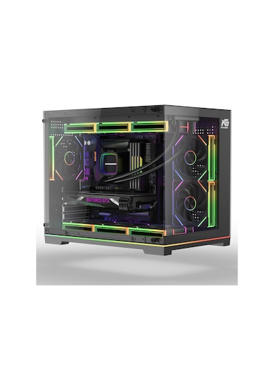 Orion Neon 6x Argb Fan Kumanda Ve Kontrolcü Micro Atx Boş Bilgisayar Kasası Siyah