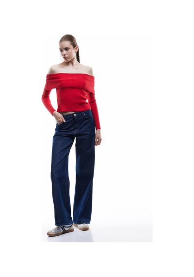 Koton Madonna Yaka Uzun Kollu Slim Fit Triko Kazak Kırmızı 6wal90019ht Kırmızı