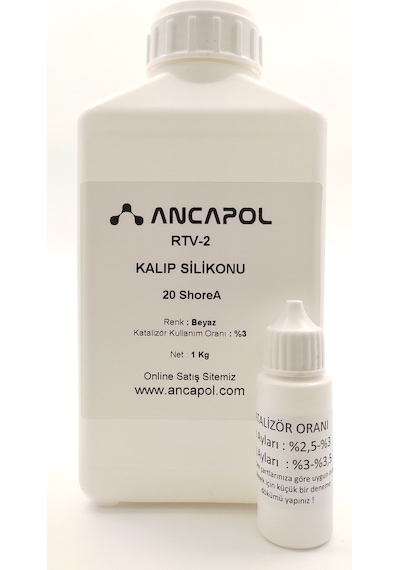 Rtv-2 Kalıp Silikonu 1.Kalite Beyaz 20 Shore A 1 Kg