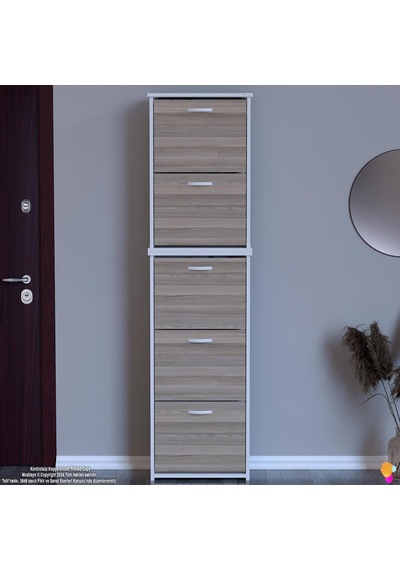 Modilayn Verve Antre 52x194x26 Cm 5 Düşer Kapak 10 Göz Bölmeli Ayakkabılık Çok Renkli Modilayn Verve Antre 52x194x26 Cm 5 Düşer Kapak 10 Göz Bölmeli Ayakkabılık Çok Renkli