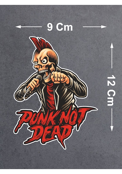 Punk Not Dead Punkçı Sticker - Araba Oto Motosiklet Karavan Sticker - 00033 12x9 Cm