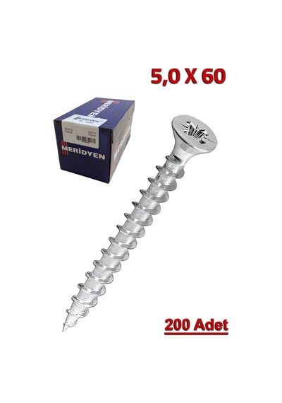 Meridyen Sunta Vidası 5.0x60 200 Adet
