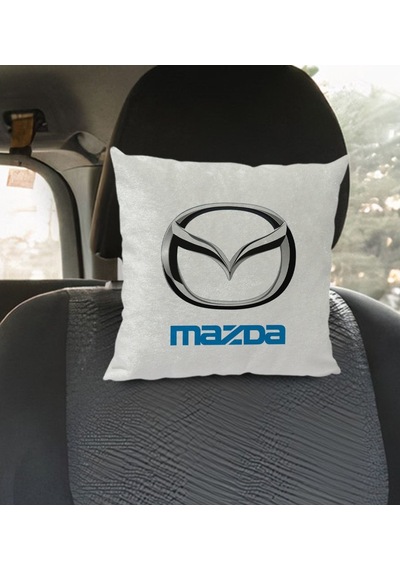 Bk Gift Mazda Tasarımlı Kare Araç Koltuk Yastığı-1