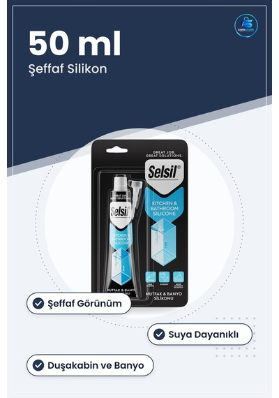 Şeffaf Tüp Silikon 50 Ml Mutfak Ve Banyo Duşakabin Sızdırmazlık D