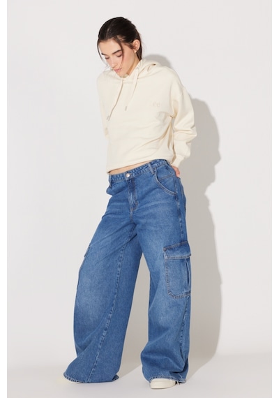 Lee Loose Fit Geniş Kesim Normal Bel Açık Mavi Esnek Cargo Slouch Jean Denim Kot Pantolon L34NHLD67 Mavi