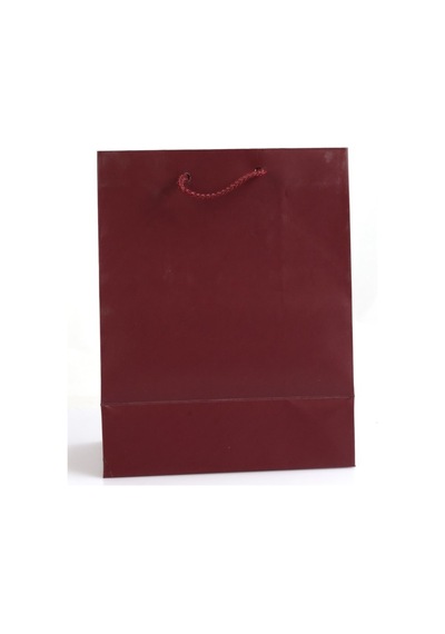 Kağıt İp Saplı Çanta Bordo 18X10X23 İthal(12'Li)-Kağıt İp Saplı Çanta Bordo 18X