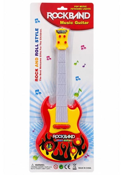Sarı Kırmız Müzikli Oyuncak Gitar Sarı Kırmızı