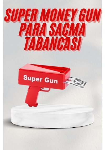Kırmızı Parti Oyuncağı Para Saçma Fırlatma Tabancası Makinesi Super Money 1