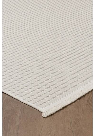 Paradis Fitilli 3 Krem Desen Şönil Kilim Makinede Yıkanabilir Kaymaz Taban Halı Yolluk