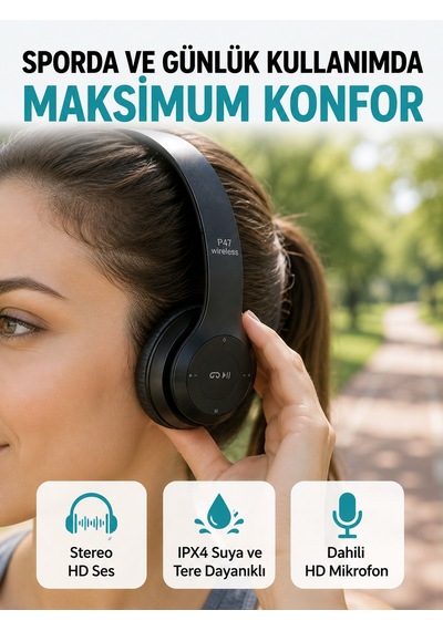 Uzun Pil Ömrü Stereo Ses Performansı Bluetooth Kulaklık
