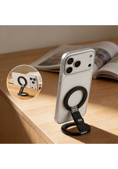 Go Des Gd-g067 Ayarlanabilir Katlanabilir Stres Çarkı Tasarımlı Magnetik Telefon Standı Siyah