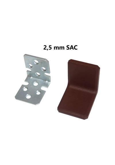 L Gönye Metal Bağlantı Plastik Kapaklı Dolap Askı Elemanı 2.5 Mm Sac-5 Li