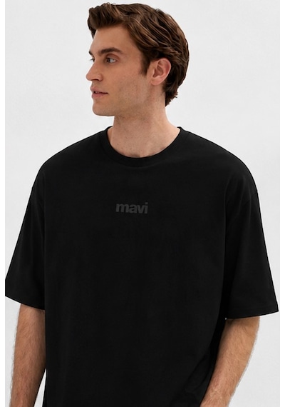 Mavi M0613553-900 Mavi Baskılı T-shirt Erkek Tişort Siyah
