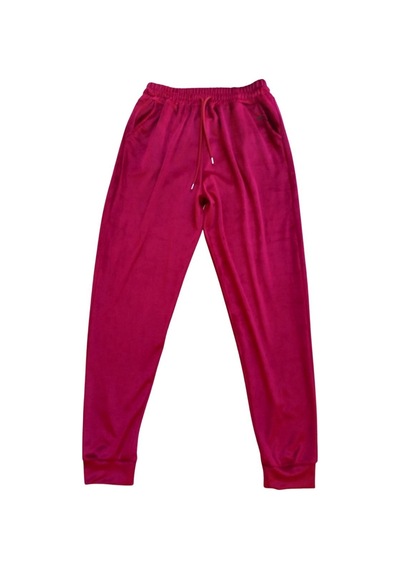 101Dzyn Parlak Kadife Cepli Pantolon Eşofman Pijama Altı Unisex Lastikli Paça Bordo 100