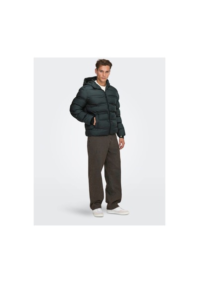 Only & Sons Onsunion Seamles Life Hood Siyah Erkek Mont 22034836