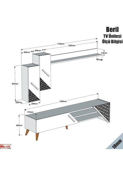 Variant Beril Tv Ünitesi - Ceviz