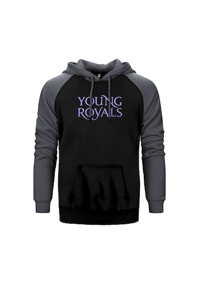 Young Royals Gri Renk Reglan Kol Kapşonlu Sweatshirt Gri