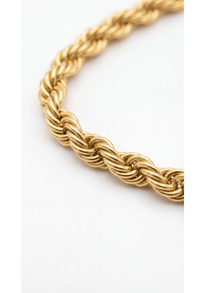 Long Aurea Twist Rope Kolye Krem