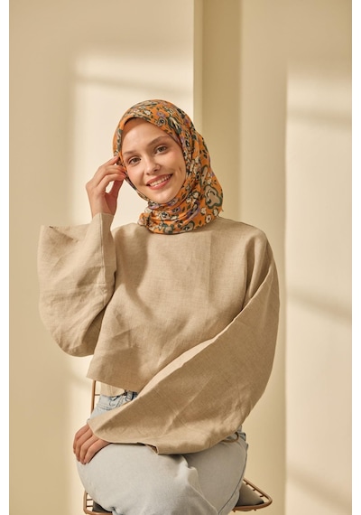 Silk Home Soft Eşarp 73090-34 Uruncu, Vizon, Koyu Yeşil, Eflatun, Ekru