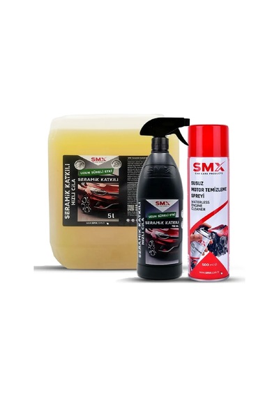 Seramik Katkılı Hızlı Cila 5lt + 750ml + Susuz Motor Temizleme Spreyi
