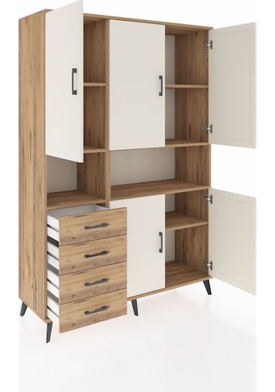 Hyperion Dolap 7 Raflı 4 Çekmeceli 5 Kapaklı 132x44x195 Çam-aytaşı/çam Aytası/atlas Çam Hyperion Dolap 7 Raflı 4 Çekmeceli 5 Kapaklı 132x44x195 Çam-aytaşı/çam Aytası/atlas Çam