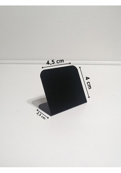 10 Ad Silinebilir Karatahta Etiket Stand 4x4,5 Cm Siyah Etiket