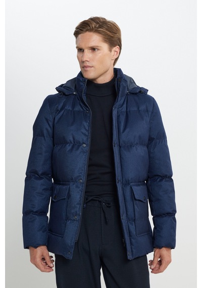 Ac&Co / Altınyıldız Classics Erkek Lacı Standart Fit Normal Kesim Kapüşonlu Kaban Lacivert Ac&Co / Altınyıldız Classics Erkek Lacı Standart Fit Normal Kesim Kapüşonlu Kaban Lacivert