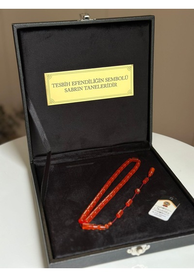 Sıkma Kehribar Tesbih Kesme Model Özel Yazılı, Özel Kutu Kesme Model Erkek Hediye Sertifikalı İsimli Ks1751