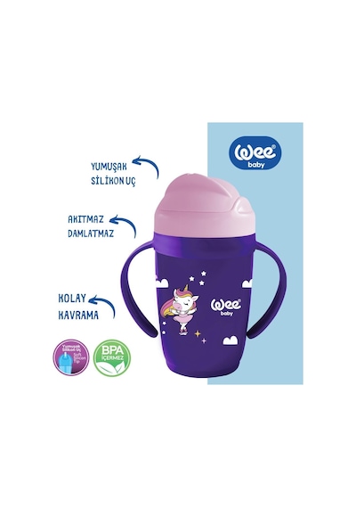 Wee Baby Friends Pipetli Bardak Mor 265 Ml Mor